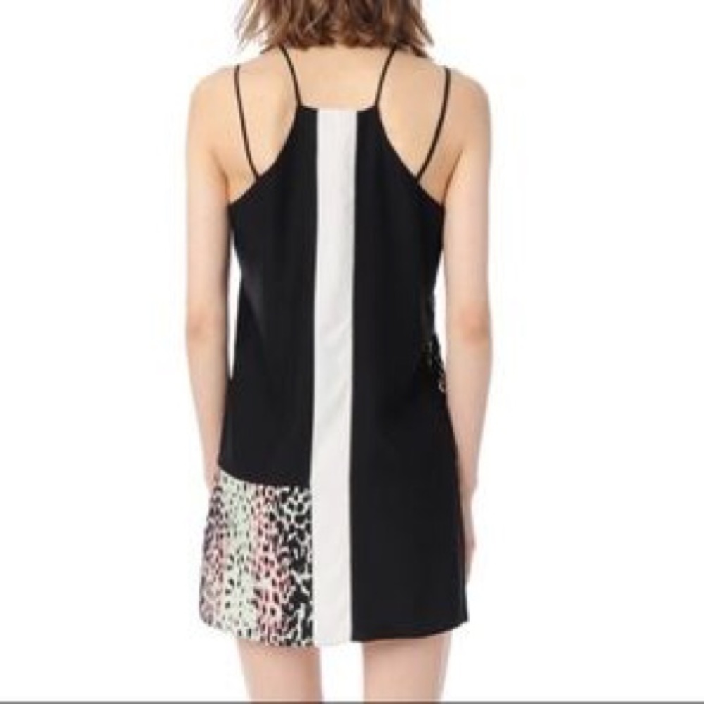 Parker NWT Nelly Combo Silk Dress in Black Brush - Picture 2 of 11